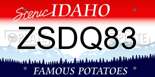 ZSDQ83 Idaho License Plate