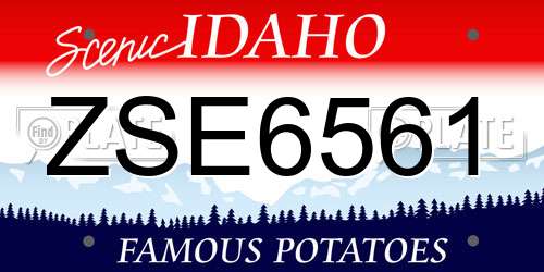 ZSE6561 Idaho License Plate