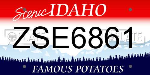 ZSE6861 Idaho License Plate