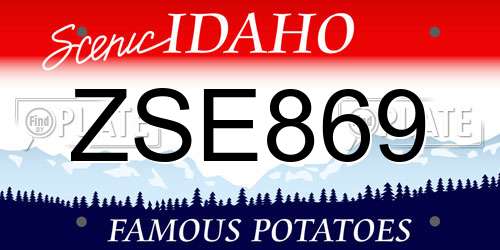 ZSE869 Idaho License Plate