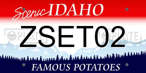 ZSET02 Idaho License Plate