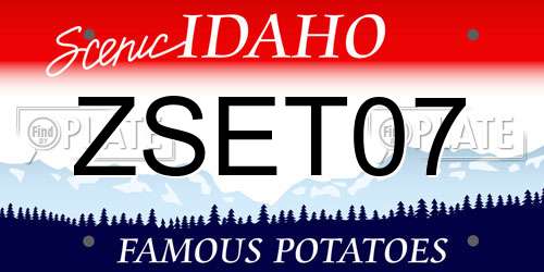 ZSET07 Idaho License Plate