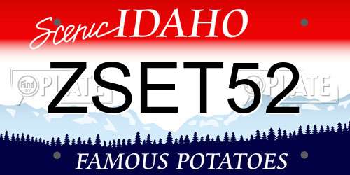 ZSET52 Idaho License Plate