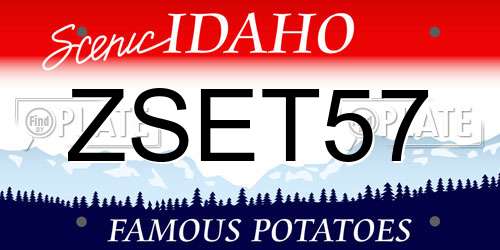 ZSET57 Idaho License Plate