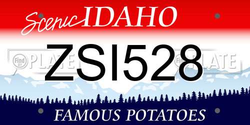 ZSI528 Idaho License Plate