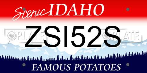 ZSI52S Idaho License Plate