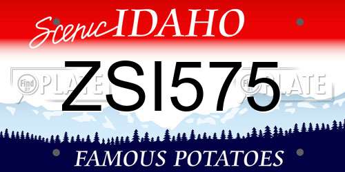 ZSI575 Idaho License Plate