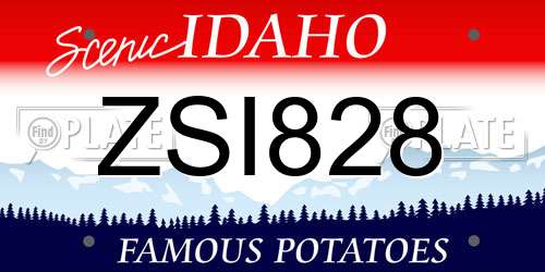 ZSI828 Idaho License Plate
