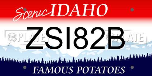 ZSI82B Idaho License Plate