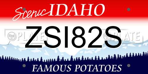 ZSI82S Idaho License Plate