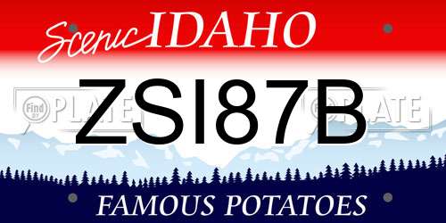ZSI87B Idaho License Plate