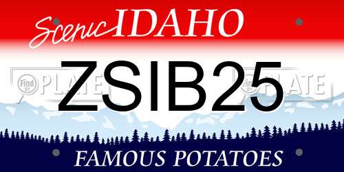 ZSIB25 Idaho License Plate