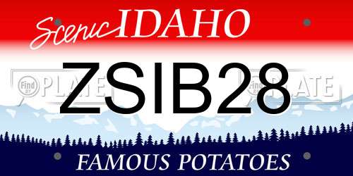 ZSIB28 Idaho License Plate