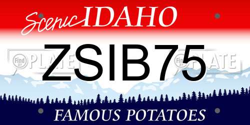 ZSIB75 Idaho License Plate