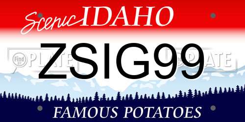ZSIG99 Idaho License Plate