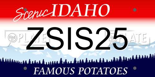 ZSIS25 Idaho License Plate