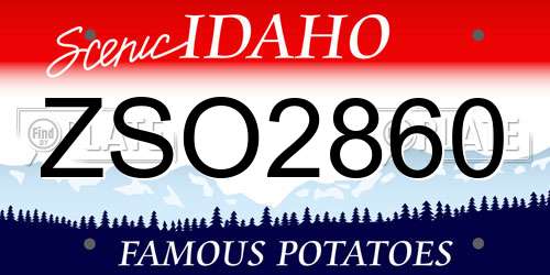 ZSO2860 Idaho License Plate