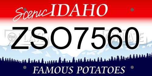 ZSO7560 Idaho License Plate