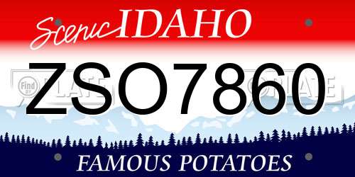 ZSO7860 Idaho License Plate
