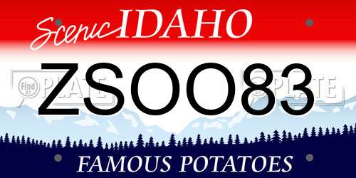 ZSOO83 Idaho License Plate