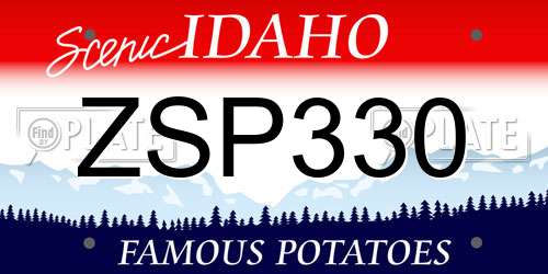 ZSP330 Idaho License Plate
