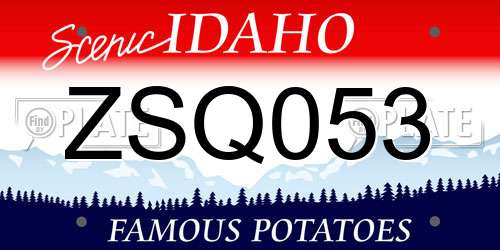 ZSQ053 Idaho License Plate