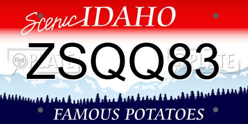ZSQQ83 Idaho License Plate