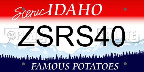 ZSRS40 Idaho License Plate