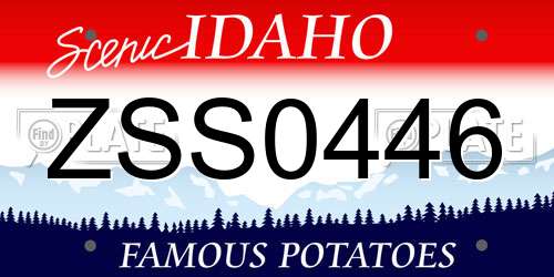 ZSS0446 Idaho License Plate