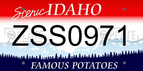 ZSS0971 Idaho License Plate