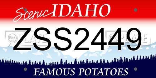 ZSS2449 Idaho License Plate
