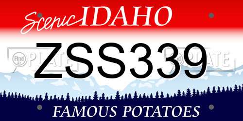 ZSS339 Idaho License Plate