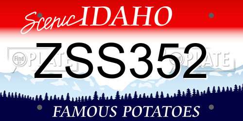 ZSS352 Idaho License Plate