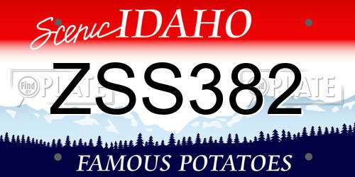 ZSS382 Idaho License Plate