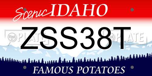 ZSS38T Idaho License Plate