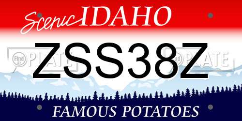 ZSS38Z Idaho License Plate