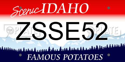 ZSSE52 Idaho License Plate