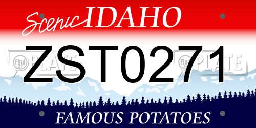 ZST0271 Idaho License Plate