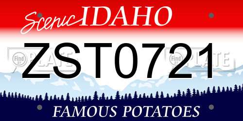 ZST0721 Idaho License Plate