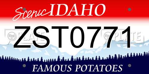 ZST0771 Idaho License Plate