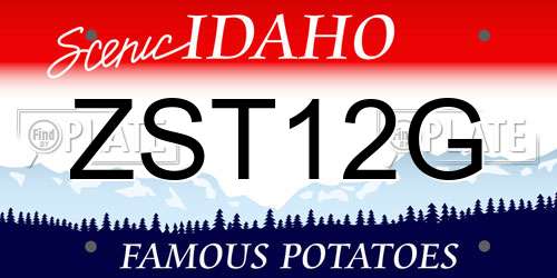 ZST12G Idaho License Plate