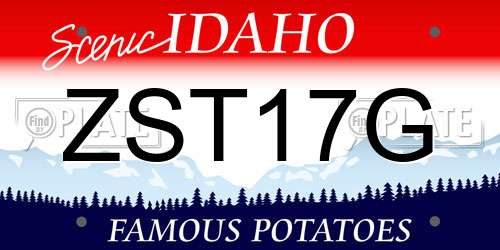 ZST17G Idaho License Plate
