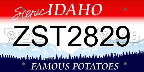 ZST2829 Idaho License Plate