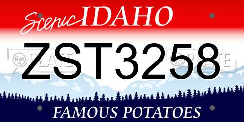 ZST3258 Idaho License Plate
