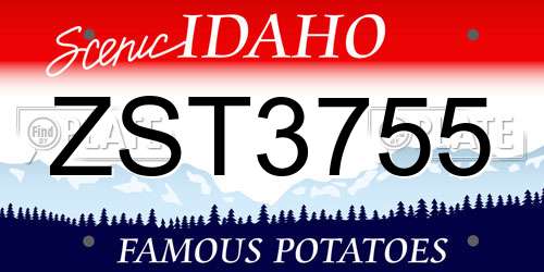 ZST3755 Idaho License Plate