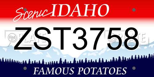 ZST3758 Idaho License Plate