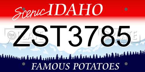 ZST3785 Idaho License Plate
