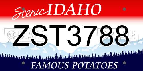 ZST3788 Idaho License Plate