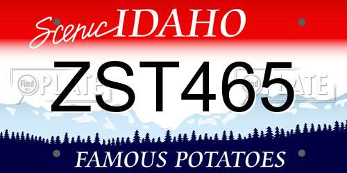 ZST465 Idaho License Plate