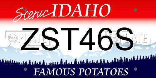 ZST46S Idaho License Plate